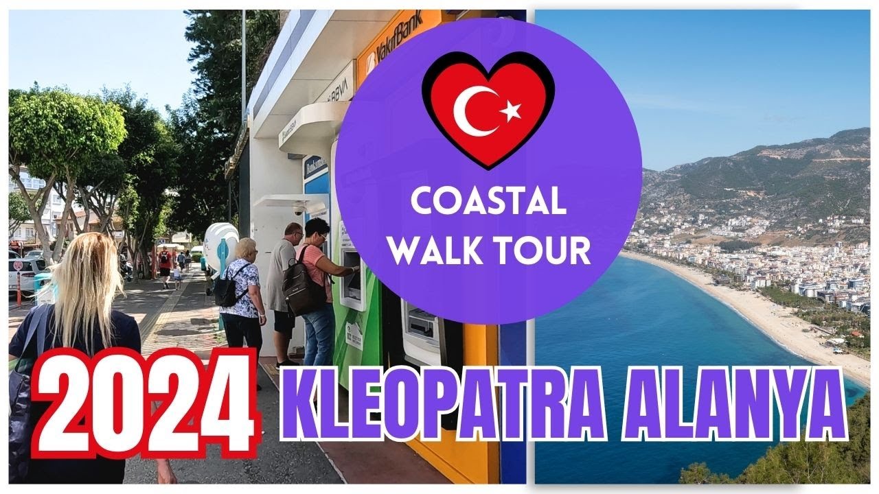 Прогулка по побережью пляжа Клеопатры 2024 Алания, Турция 4K #walkturkey