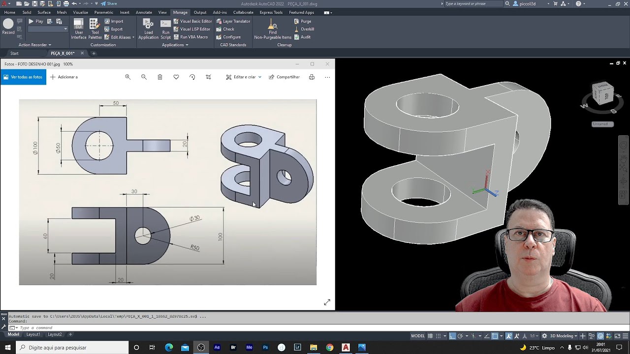 AUTOCAD 3D - PEÇAS MECÂNICAS - CURSO ESPECIAL