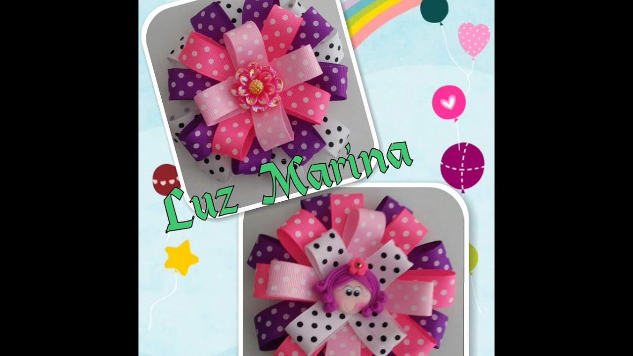 MOÑO EN CINTAS REDONDO --PARA DECORAR DIADEMAS O PEINADOS..