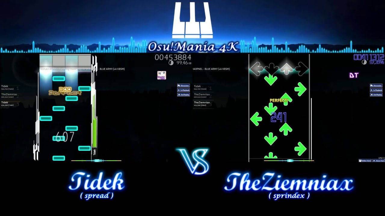 Osu!mania Tidek vs TheZiemniax || Dj Sharpnel - Blue Army [4k KBSM]