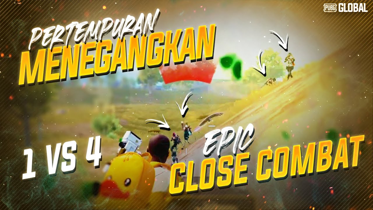 EPIC CLOSE COMBAT !! 1 VS 4 GUA LAWAN !! RYAN PRAKASHA PUBG MOBILE