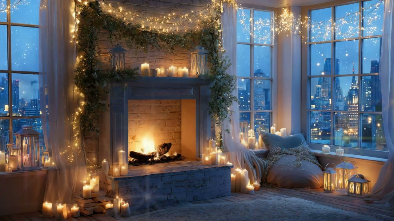 Instrumental Christmas Music With Fireplace 🎄 Christmas Ambience 🔥 Relaxing Christmas Music
