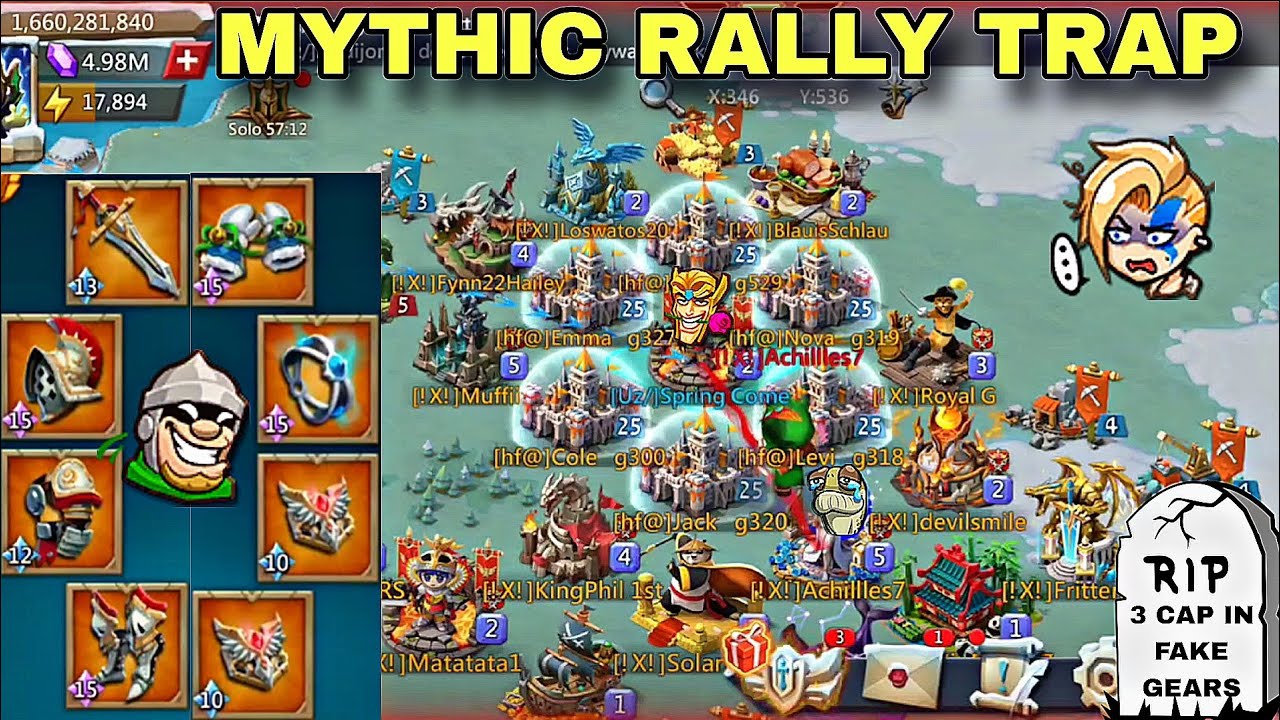 Lords Mobile - MYTHIC RALLY TRAP🔥 BACK CAPPED 3 RALLYS IN FAKE GEARS BY MIKE STYLE #lordsmobile 