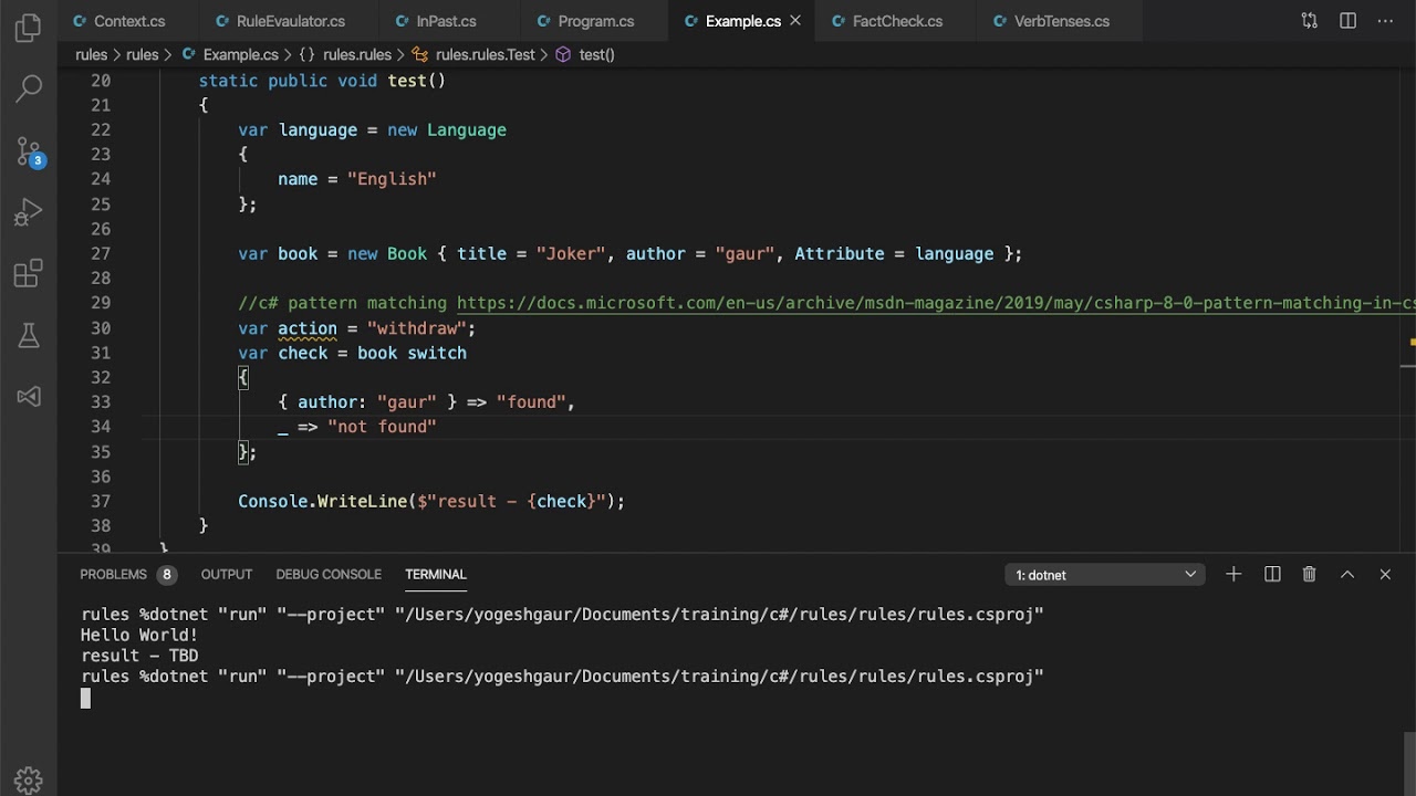c#8 pattern matching switch in 6 min