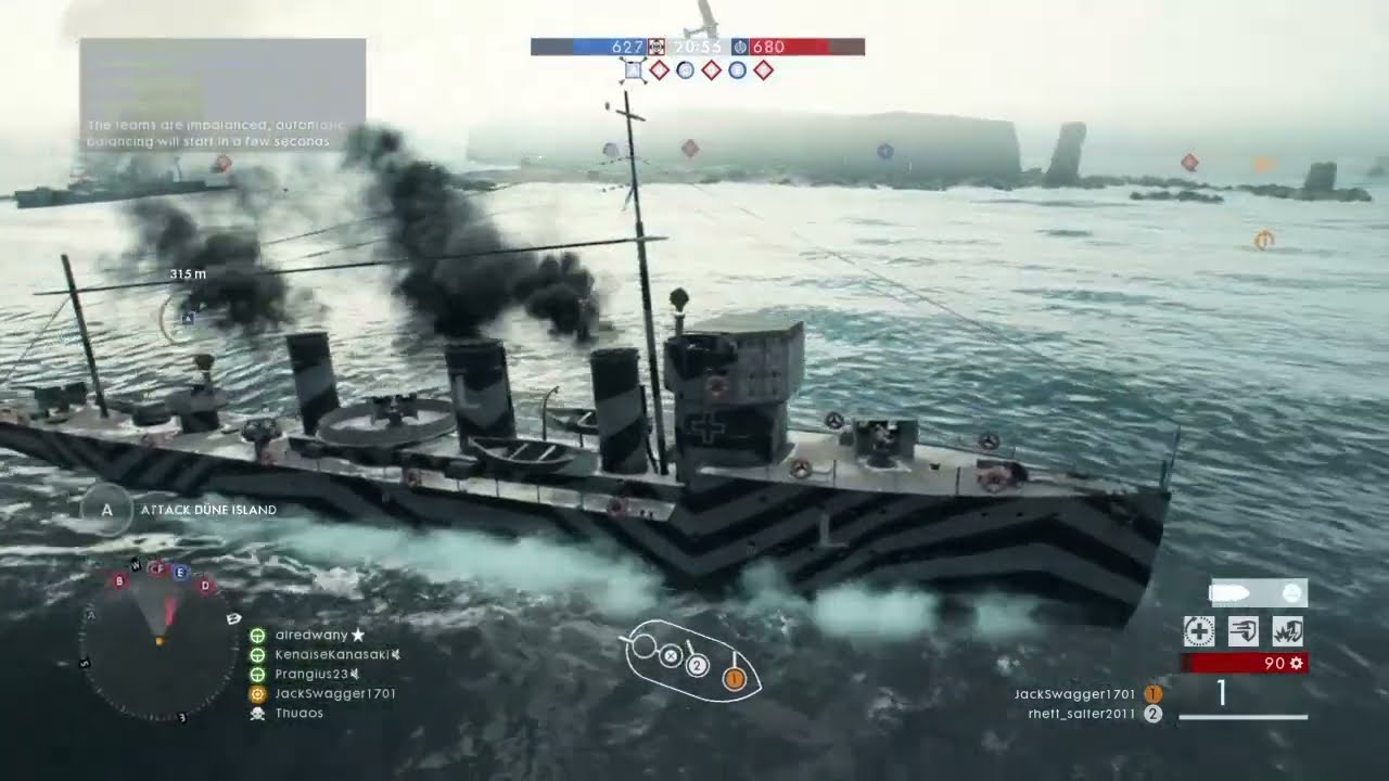 Battlefield 1 L class destroyer battleship Gameplay
