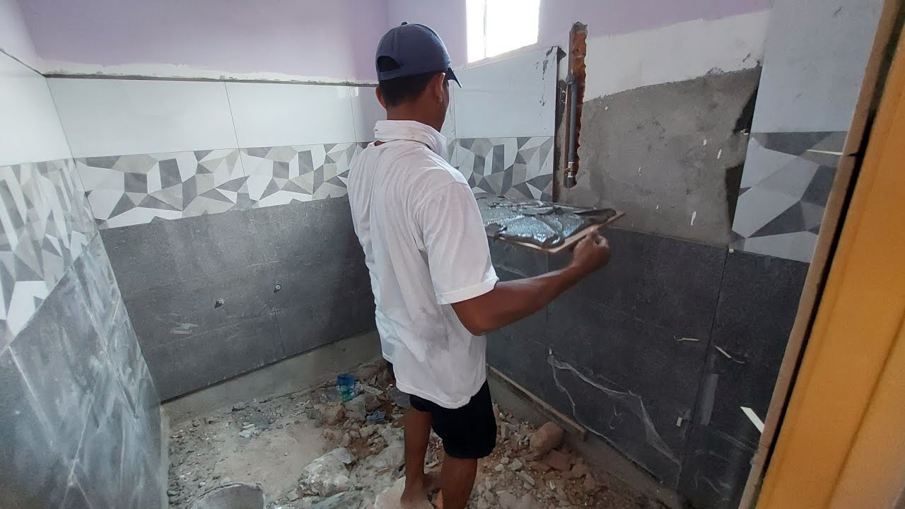 Cara Pasang Mozek Dinding Bilik Air