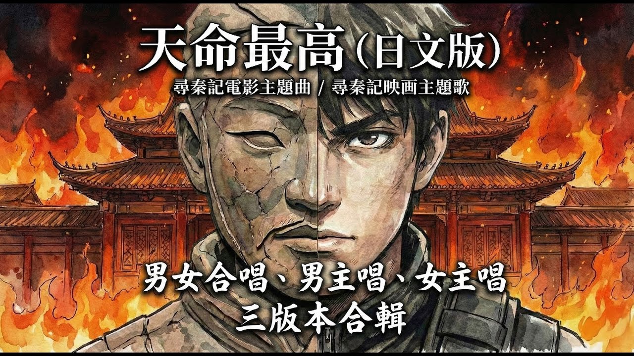 天命最高 (日文三版本合輯) 男女合唱、男主唱、女主唱 | 尋秦記 和風史詩日文版．運命の渦天命 你喜歡哪一個版本?