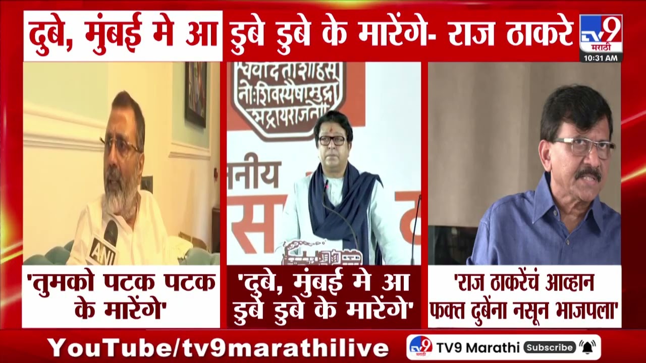 Raj Thackeray | दुबे, मुंबई मे आ डुबे डुबे के मारेंगे - राज ठाकरे