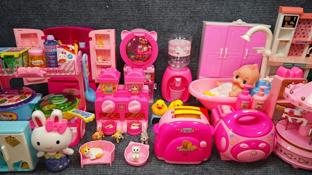 12 Minutes Satisfying with Unboxing Pink Barbie House & Bed Play Set Review Toys | ASMR 