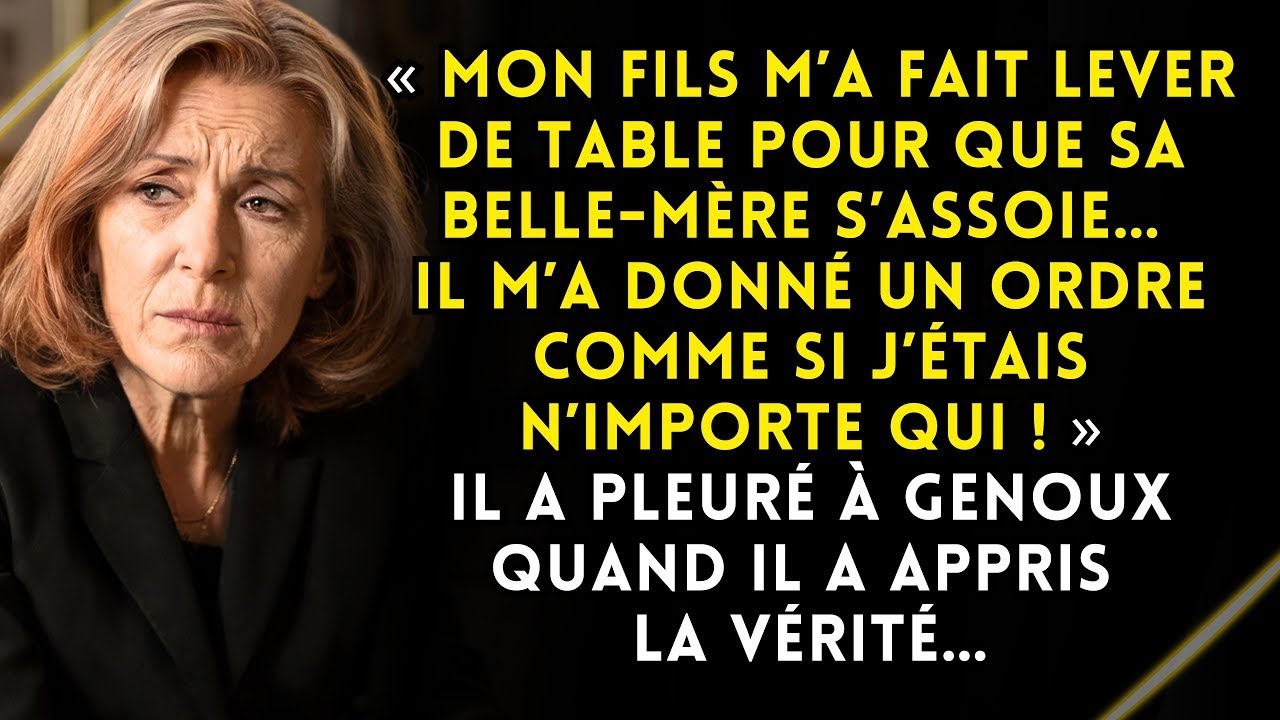 Mon fils m’a chassée de table pour sa belle-mère... Le lendemain, il a reçu la lettre du notaire
