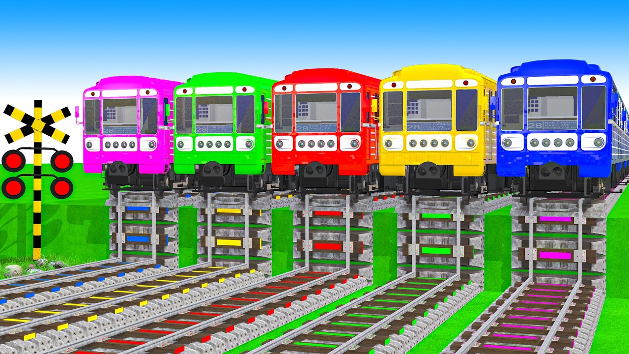 【踏切アニメ】複雑な電車 3 TRAIN | Fumikiri 3D Railroad Crossing Animation #train #1million