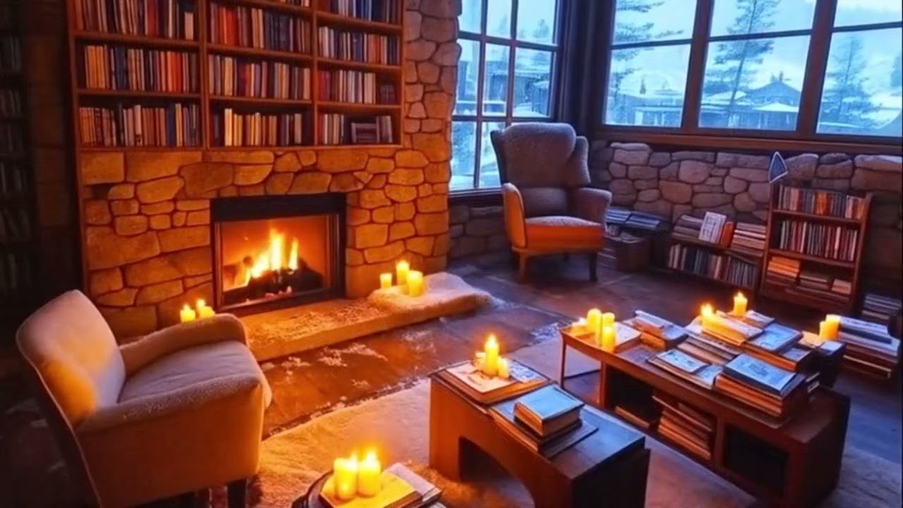 Relaxing Reading Room with Fireplace