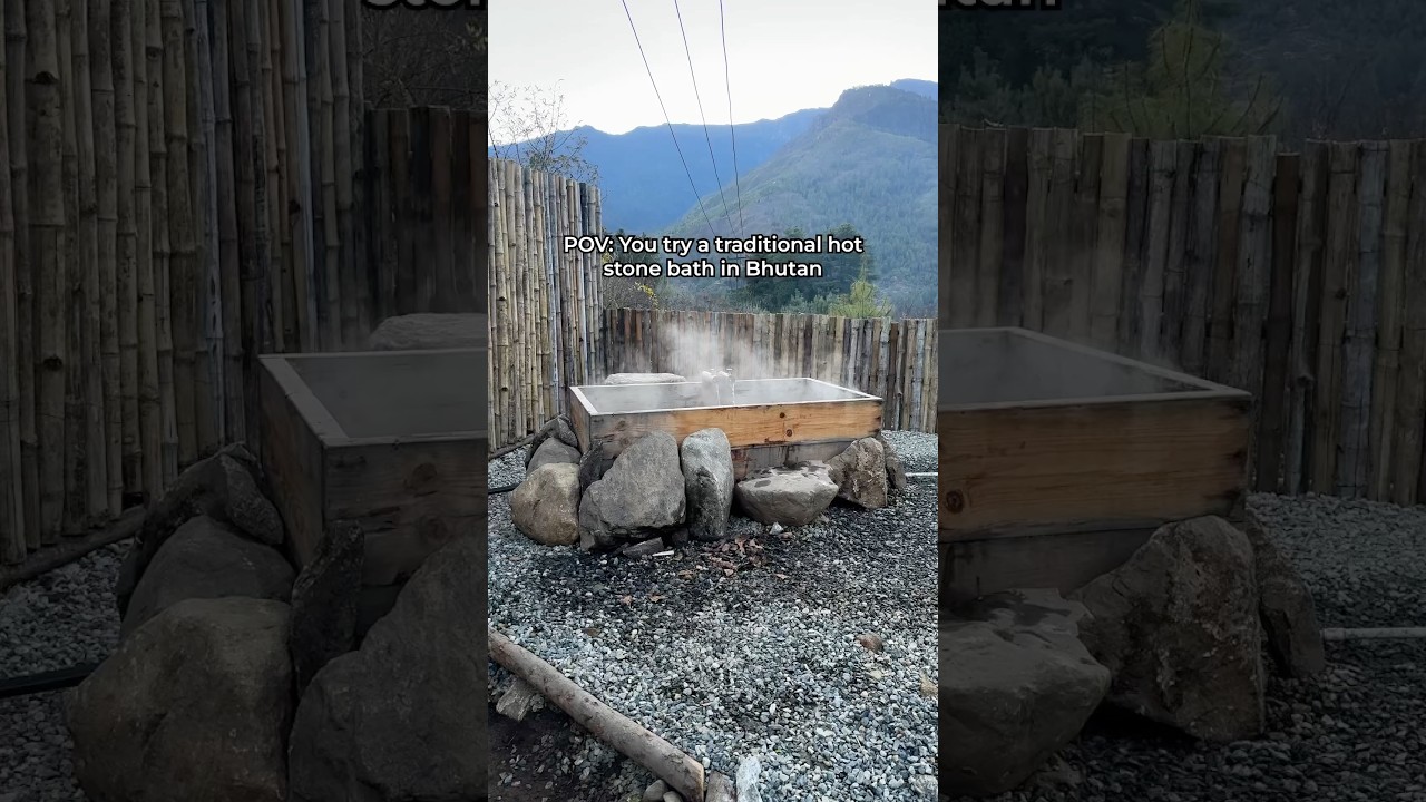 I tried a traditional hot stone bath in Bhutan