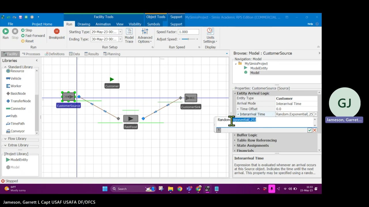 Building your first model in Simio