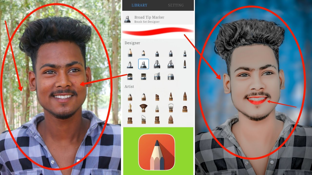 Autodesk Sketchbook photo editingface smooth photo editing oil paintediting face smooth