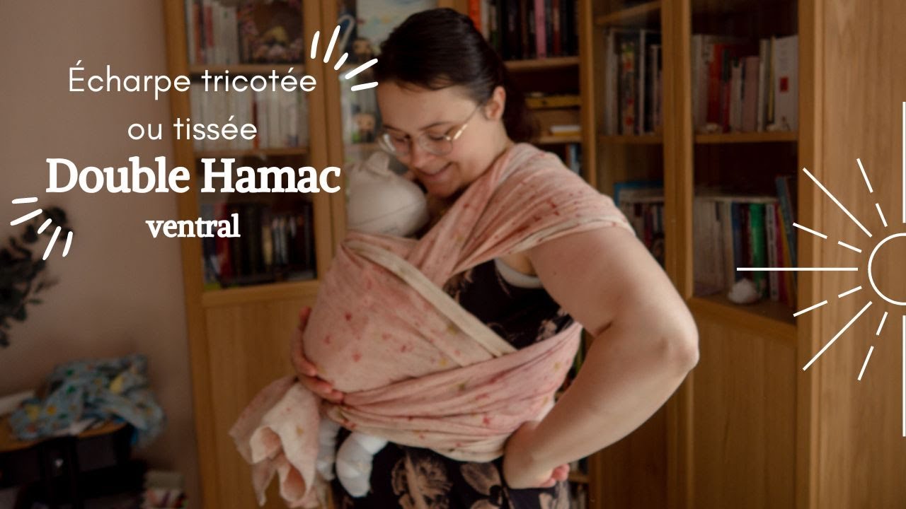 Double hamac ventral, pré-installé 👉🏻 en écharpe tissée