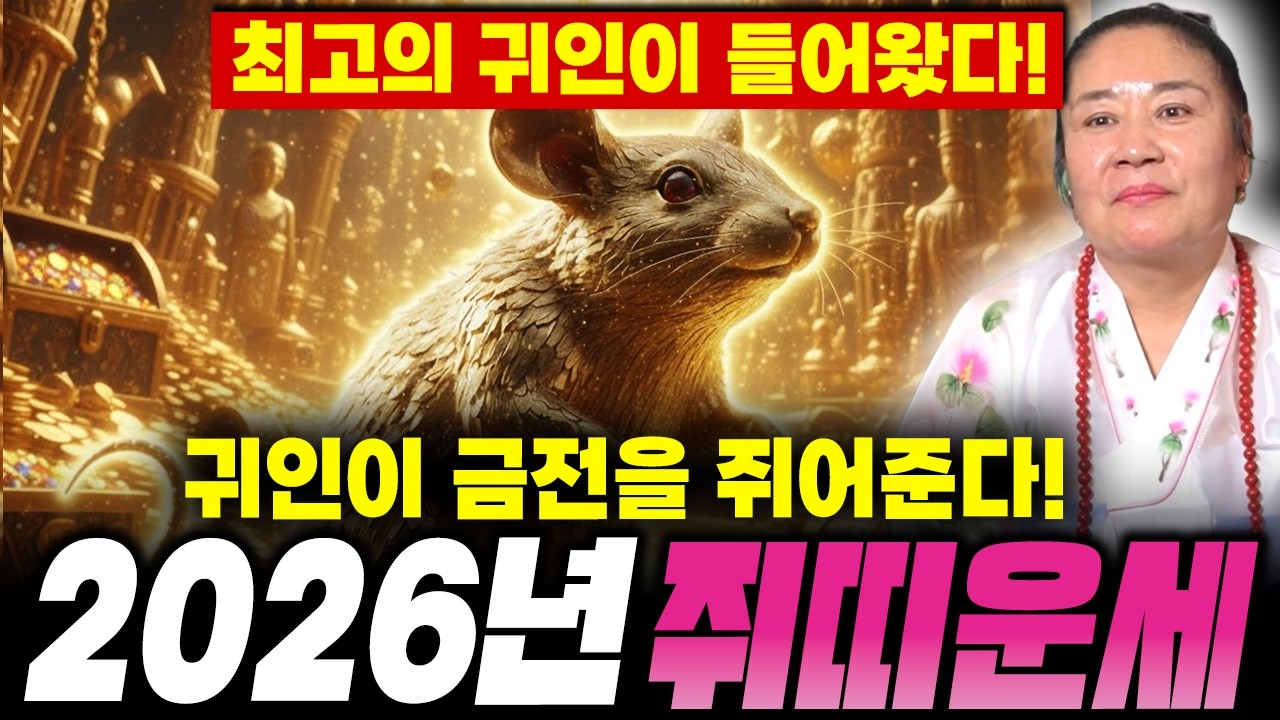 🐭2026년 신년 쥐띠운세🐭 26년 '귀인'이 '금전운'을 쥐어준다!60년생 72년생 84년생 96년생 쥐띠운세!