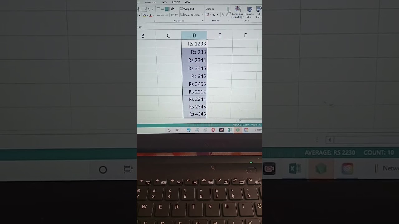 how to remove rs symbol in excel#shortsvideo #rupees