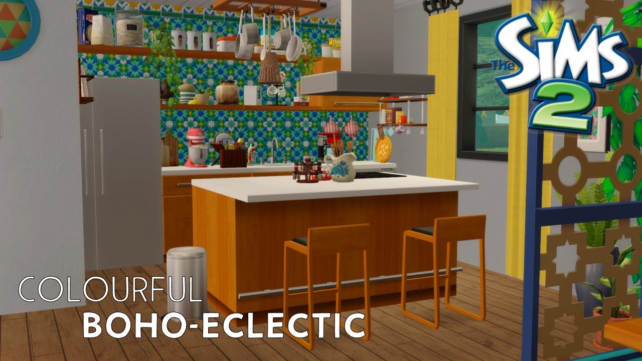 🪴 Colourful Boho-Eclectic House (full of plants!) 🌎 || Sims 2 Speed Build || Decorate With Me