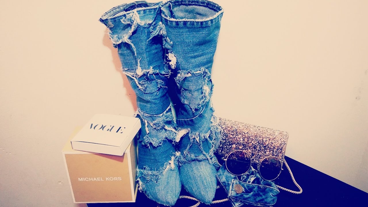 DIY DENIM BOOTS - DIY JEAN BOOTS