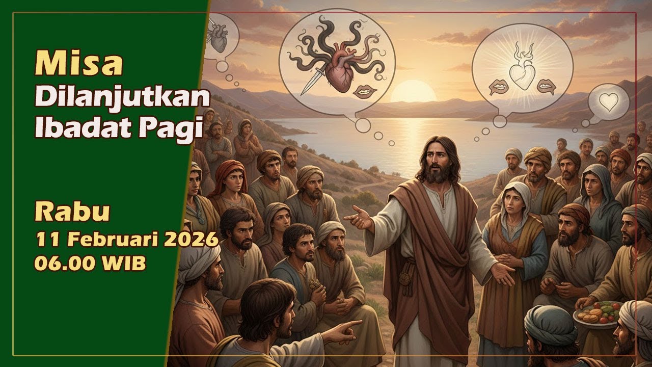 MISA DILANJUTKAN IBADAT PAGI, RABU PEKAN BIASA V, 11 FEBRUARI 2026, 06.00 WIB