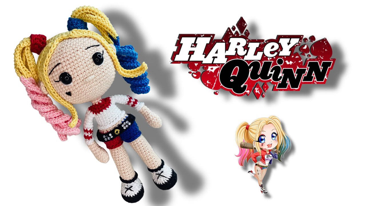 HARLEY QUINN AMIGURUMI TUTORIAL  2/3 #harleyquinnacrochet #joker #harleyquinnpatron