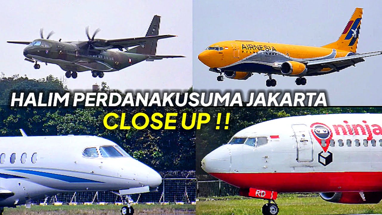 Sangat JELAS Dan DEKAT !! Pesawat Di Bandara Halim Perdanakusuma Jakarta