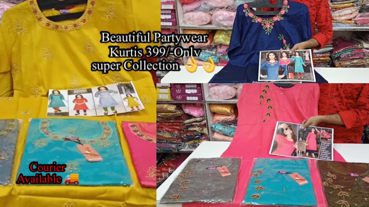 Beautiful Partywear Kurtis 399/-Only super Collection 👌👌 courier Available 🚚