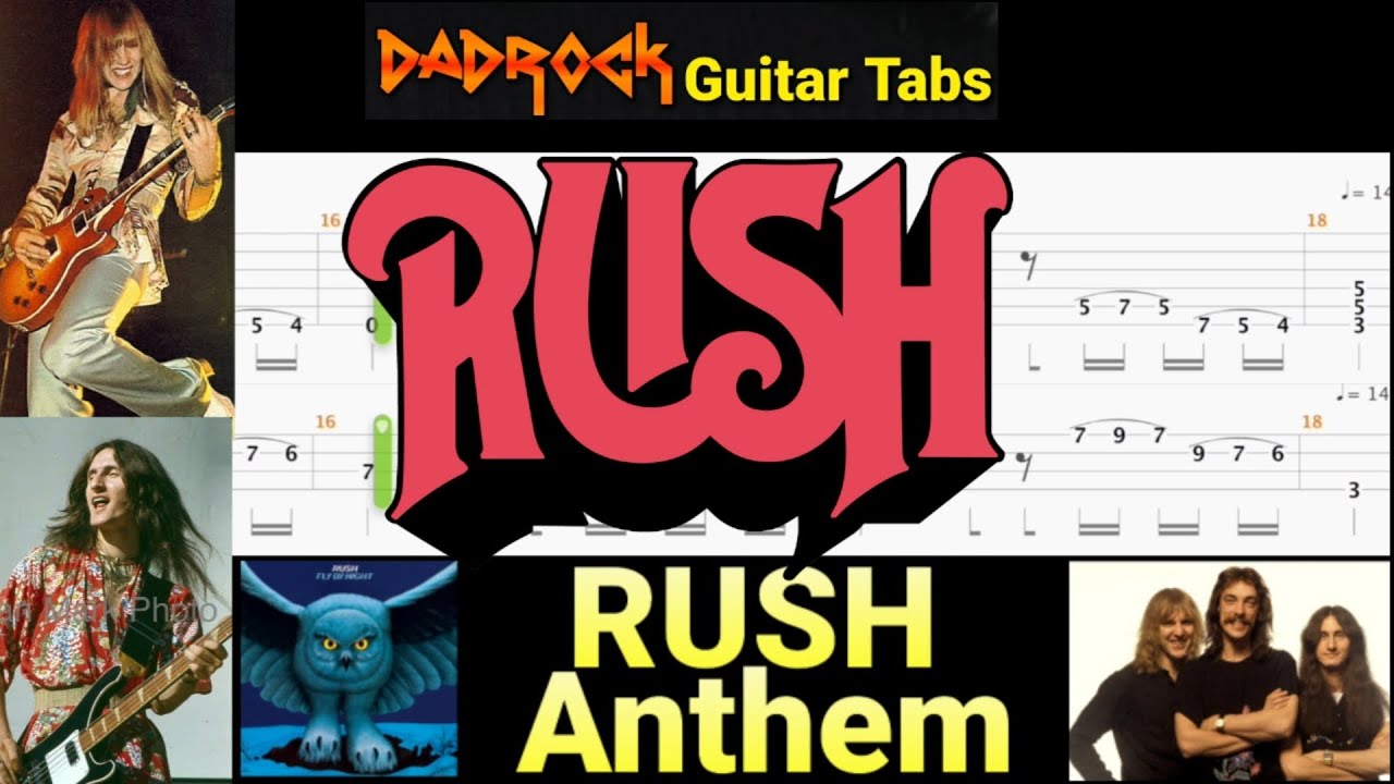 Anthem - RUSH - Guitar + Bass TABS Lesson