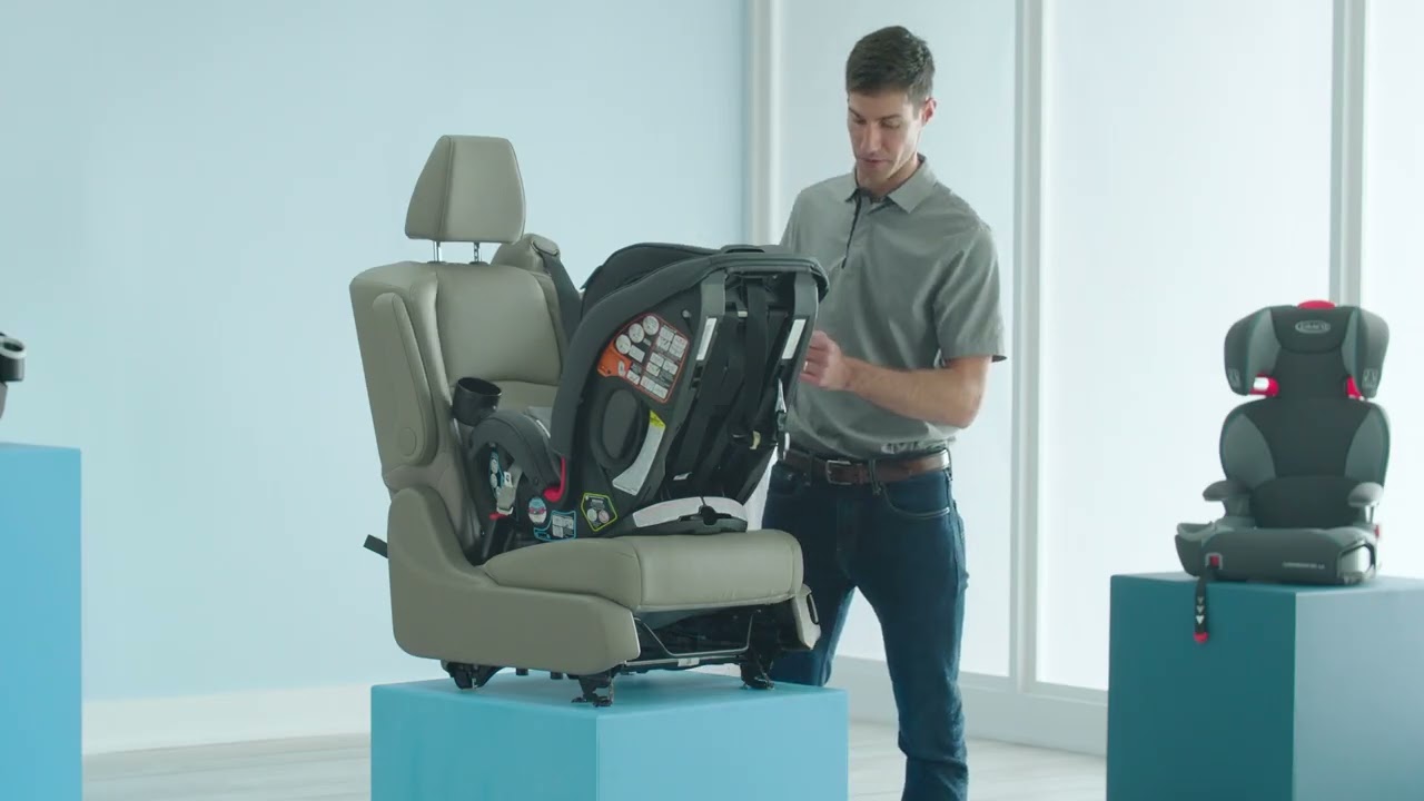How to Install your SlimFit3™ LX 3-in-1 Car Seat Rear-Facing using the Lower Anchor Attachment