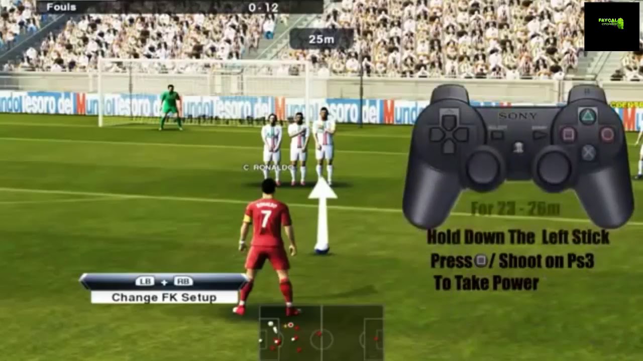 كيفية تسديد الركلات الحرة في pes 2013