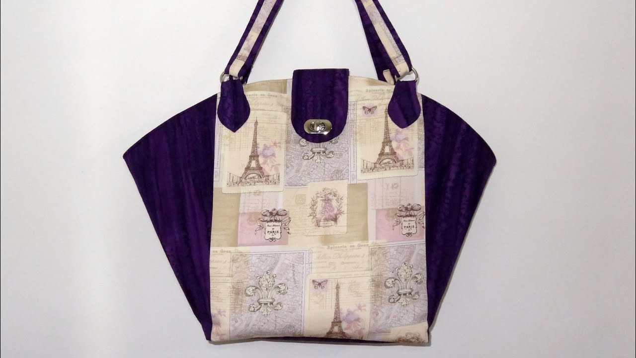 Aula em video da bolsa sacola de tecido Loren. Fabric bag tutorial. Make a fabric bag