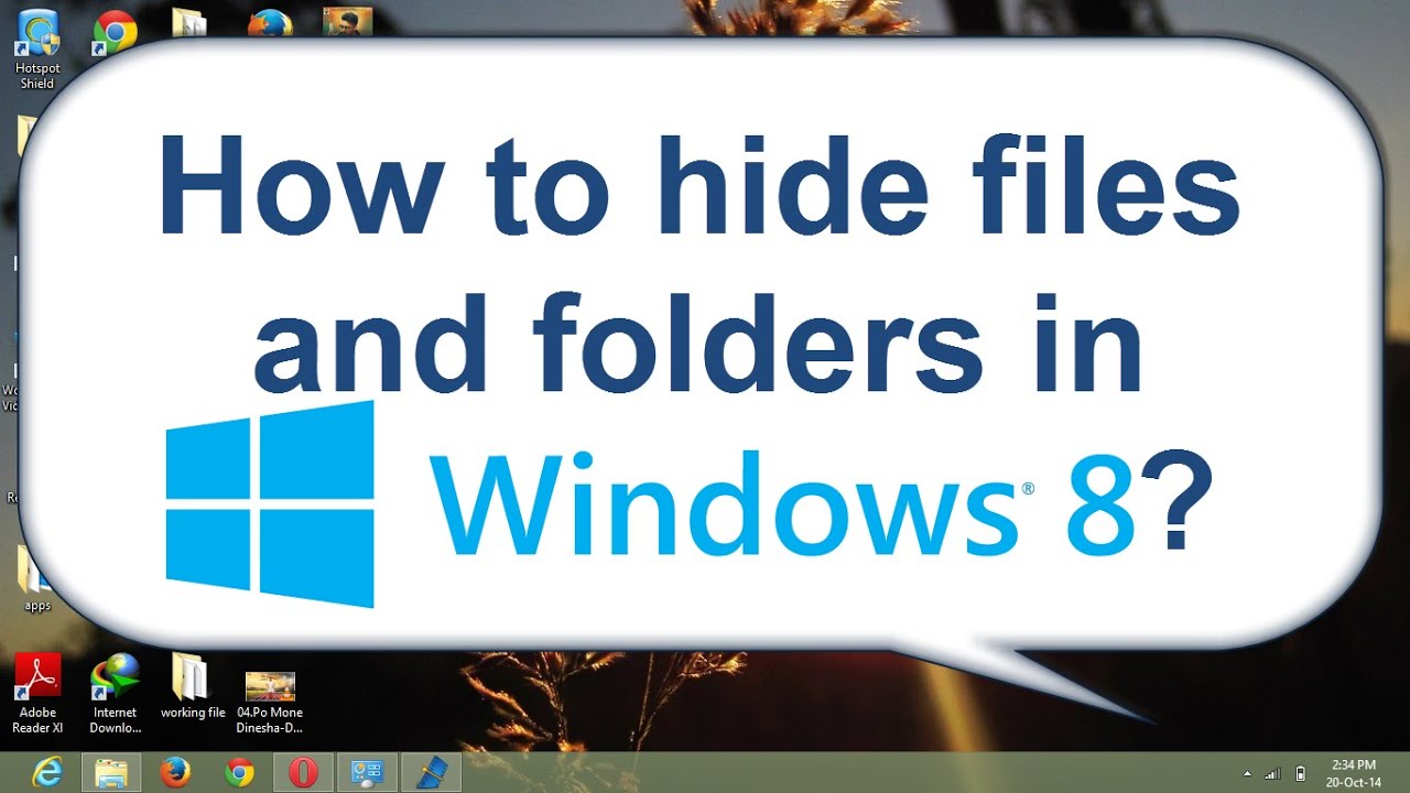 How to hide files and folders in windows 8/8.1 with password?(in 1:23 min)