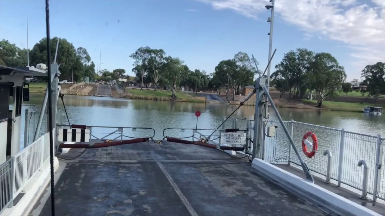 Taking the Ferry Across the Murray River at Morgan, S.A.