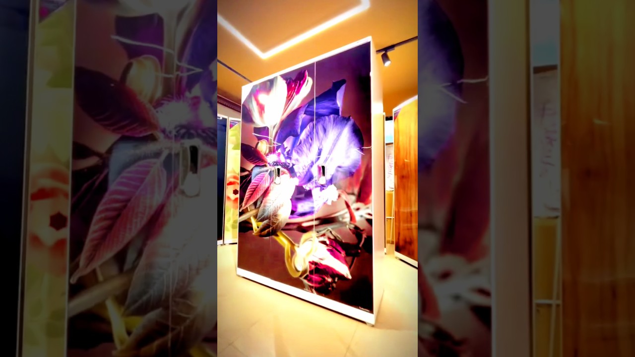 3 door printing almari design | almari showcase design almirah variety #furniture #almari #ytshorts