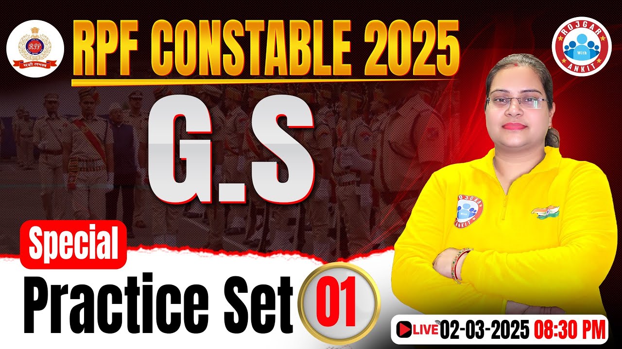 RPF Constable GS Classes 2025 | RPF Constable GS Practice Set #01 | RPF GK/GS MCQs By Parul Ma'am