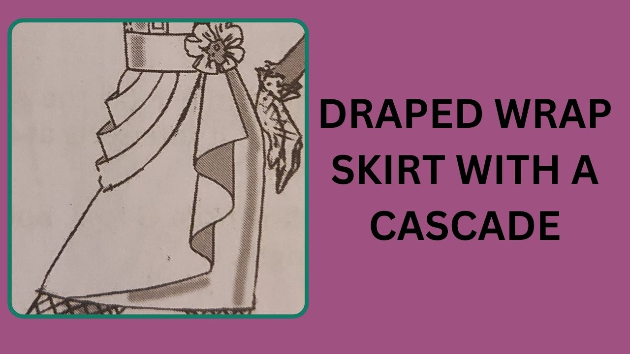 DRAPED WRAP SKIRT WITH A CASCADE