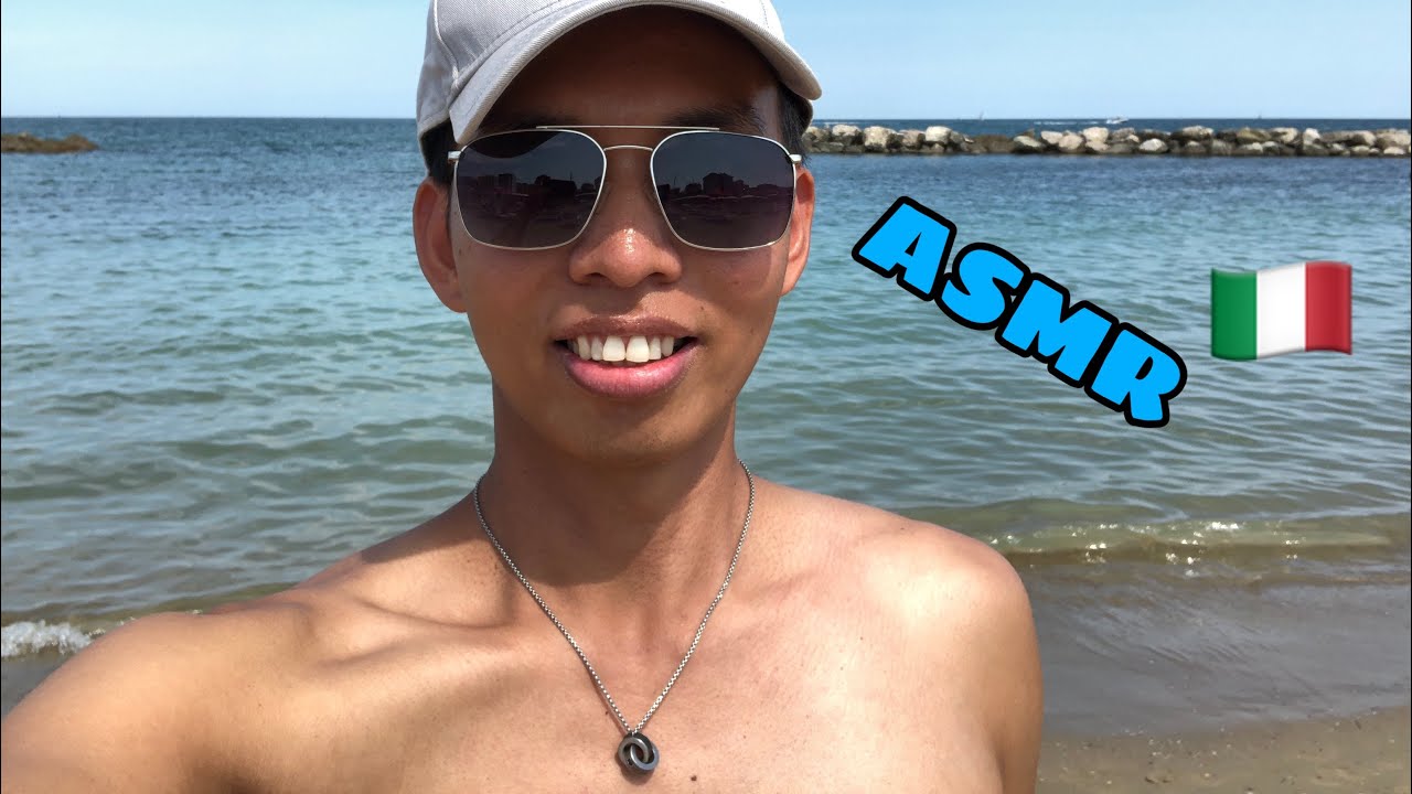 ASMR in Italian 🇮🇹 Shirtless Guy on the Beach with Pictures | Vi Racconto Le Mie Vacanze di Estate