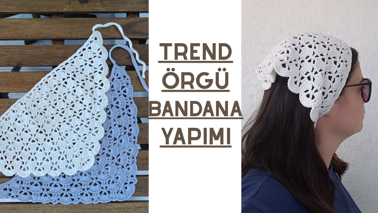 En Trend Örgü Bandana Modeli. Bu Model İnstagram'da Keşfeti Salladı -Kolay Anlatım-