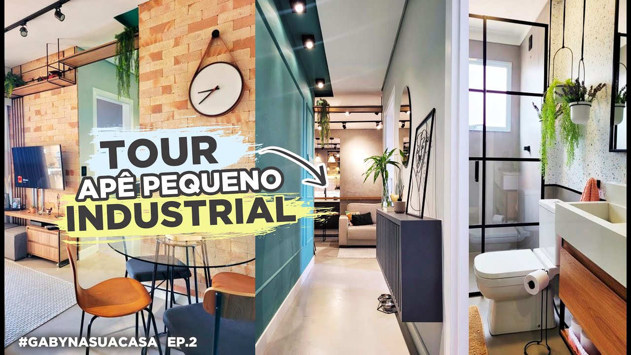 TOUR APARTAMENTO DE 50M2 ESTILO INDUSTRIAL E COM MUITA COR | #GABYNASUACASA