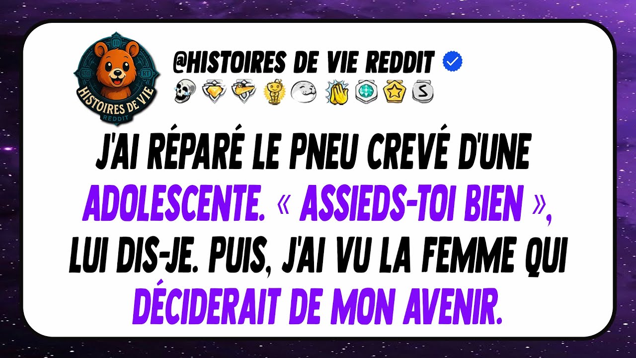 Je me suis arrêté pour réparer le pneu crevé d'un ado effrayé. Puis j'ai vu qui était assis à...