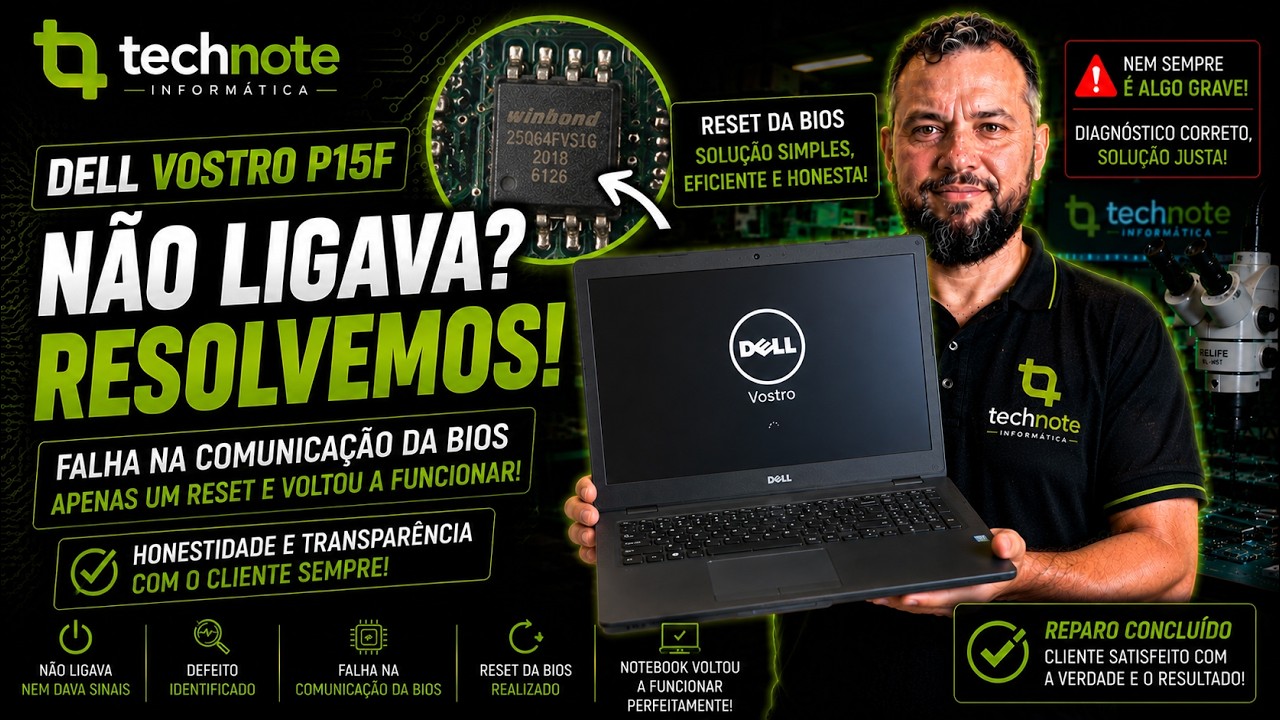 Notebook Dell não liga - reset de bios
