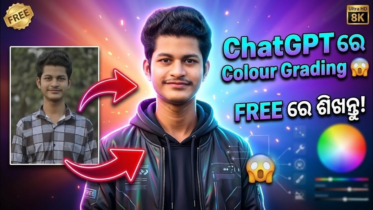  1 Click ରେ Perfect Colour Grading Using ChatGPT? (FREE ODIA TUTORIAL)