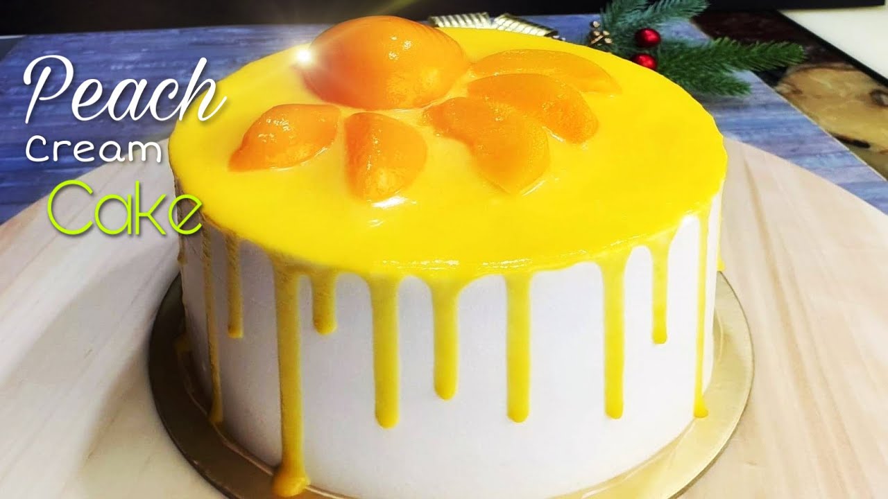 VANILLA CHIFFON CAKE | PEACH CAKE | DRIP CAKE