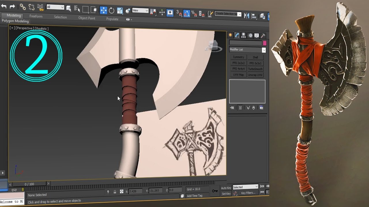 Modeling Game Character | Part 2| Basic Model | 3DS-MAX | No Commentary