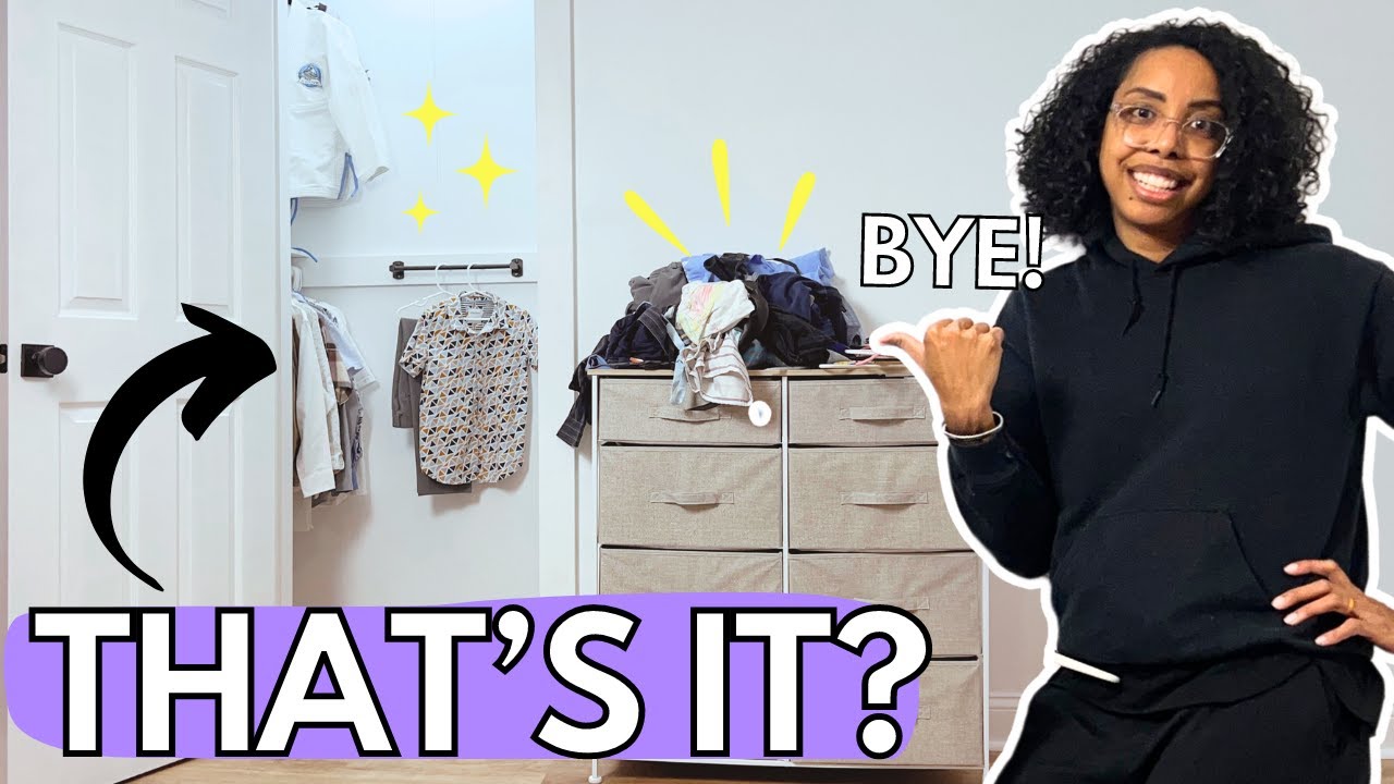 small closet organization - minimalist childrens closet design, clean out & declutter