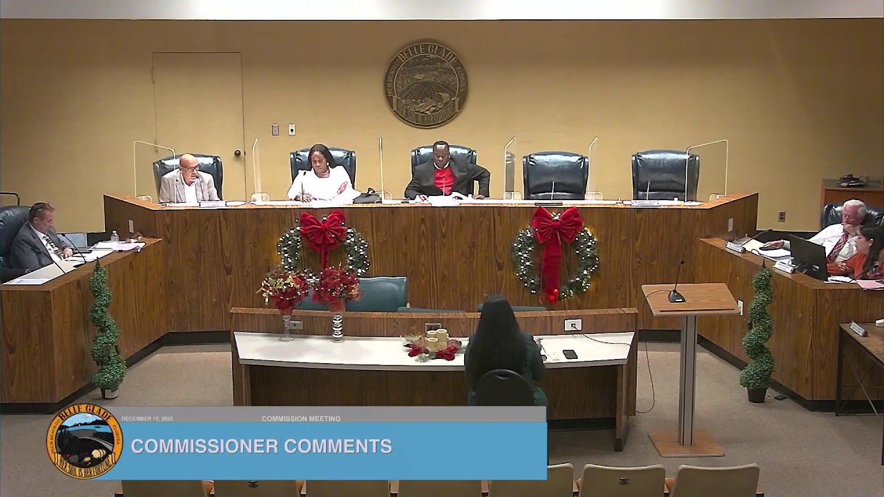 City of Belle Glade, FL Commssion Workshop & Regular Meeting