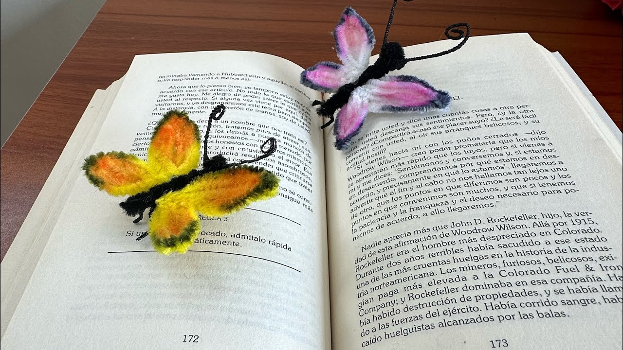 Mariposas hechas con limpiapipas o chelines