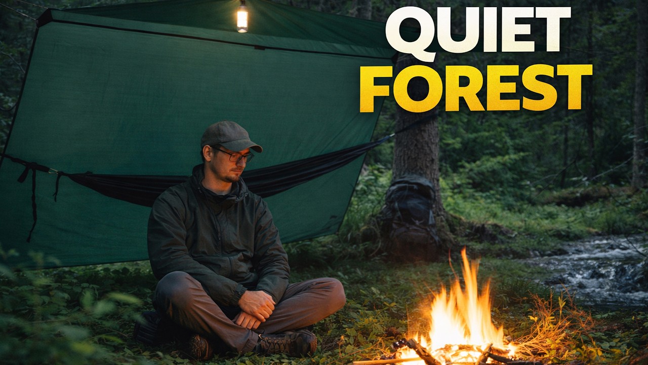 Solo Hammock Camping by the River | Nature Sounds Only