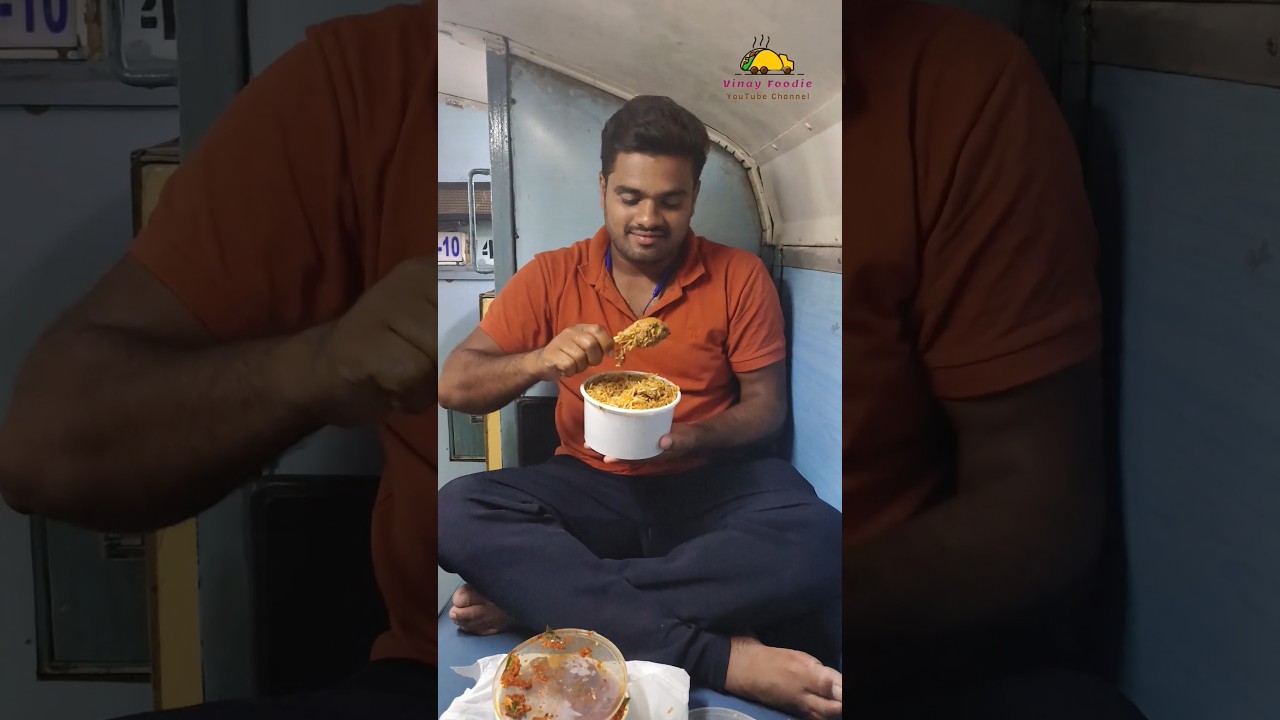 🚂 Train Journey Time 😍Chicken Biryani Eating Challenge 😋#telugufood#telugufoodreview